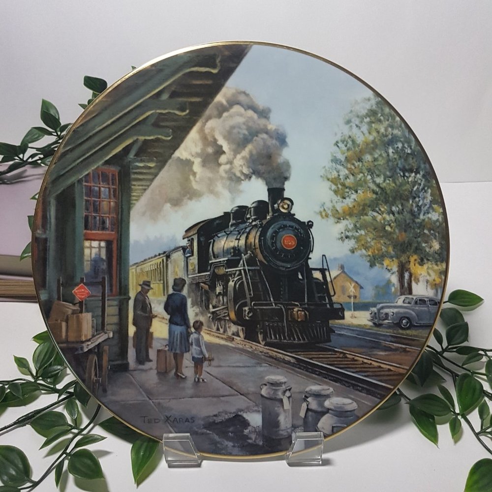 Set of 4 AMERICAN STEAM Collectors Plates United States Rail USA Rail US Rail - Picture 2 of 14